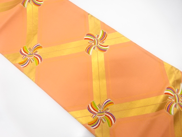 JAPANESE FUKURO OBI / WOVEN DIAGONAL GRID